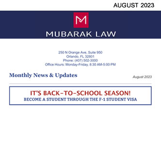 August 2023 Newsletter from Mubarak Law
